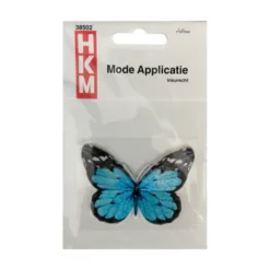 Applicatie - Vlinder Zwart/Aqua