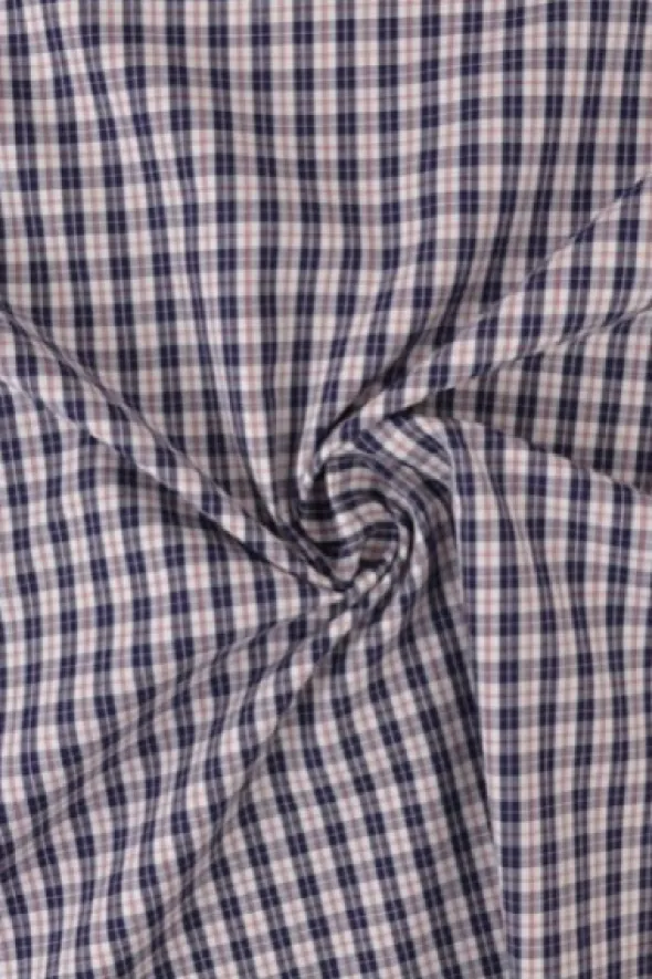 Blousestof - bordeaux/navy/white