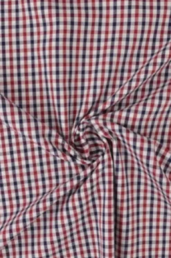 Blousestof - dark red/navy/white