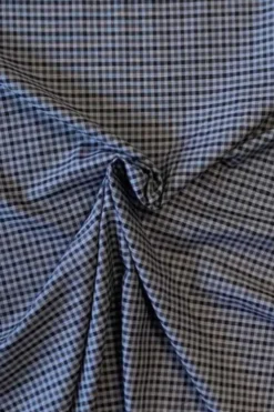 Blousestof - Lavender blue/ Black