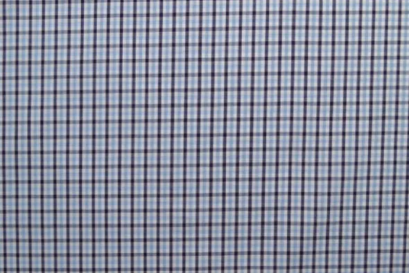 Blousestof - Navy/baby blue/white