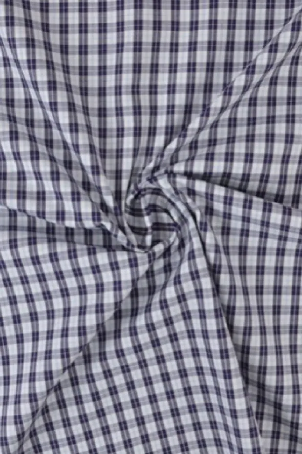 Blousestof - vintage blue/navy/white