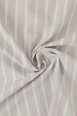 Blousestof - White Lines on Light Grey