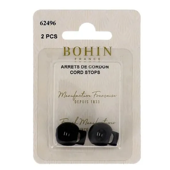 Bohin - Koordstopper 1-gaats - 18x15mm zwart