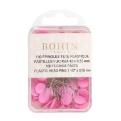 Bohin Kopspelden Rond Fuchsia - 42x0,55mm