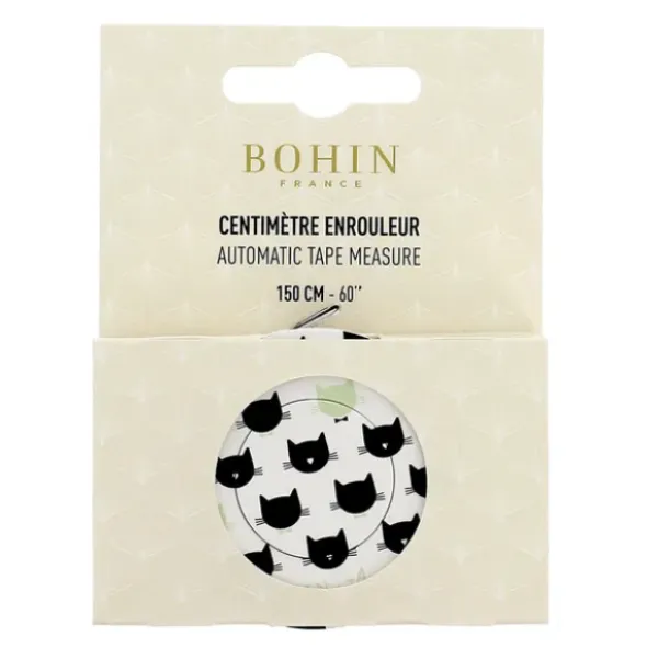 Bohin Rolcentimeter - Cats Black/Green