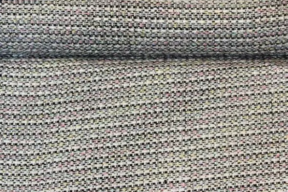 Bouclé - Gemêleerd Zwart/Wit/Pastel/Zilver