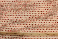 bouclé - Kleine Lijnen Ecru/Rood/Oranje/Zilver