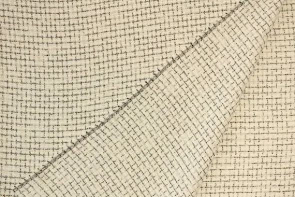 bouclé - Klein Ruitje Zwart/Wit/Zilver