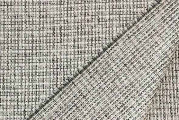 Bouclé - Mini Ruitje Wit/Grijs/Zwart