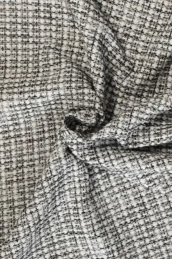 Bouclé - Mini Ruitje Wit/Grijs/Zwart