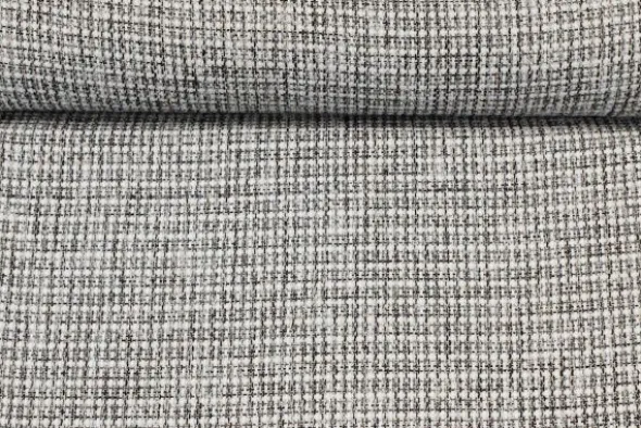 Bouclé - Mini Ruitje Wit/Grijs/Zwart