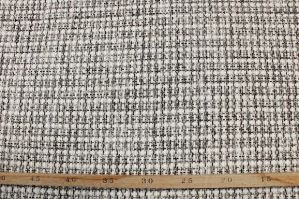 Bouclé - Mini Ruitje Wit/Grijs/Zwart