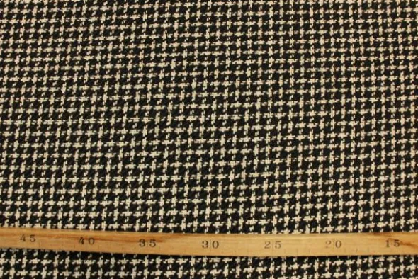 bouclé - Mini Ruitje Zwart/Wit/Goud