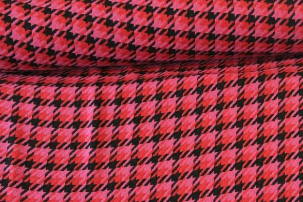 Bouclé - Pied de Cocq Rood/Fuchsia/Zwart