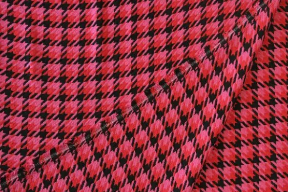Bouclé - Pied de Cocq Rood/Fuchsia/Zwart