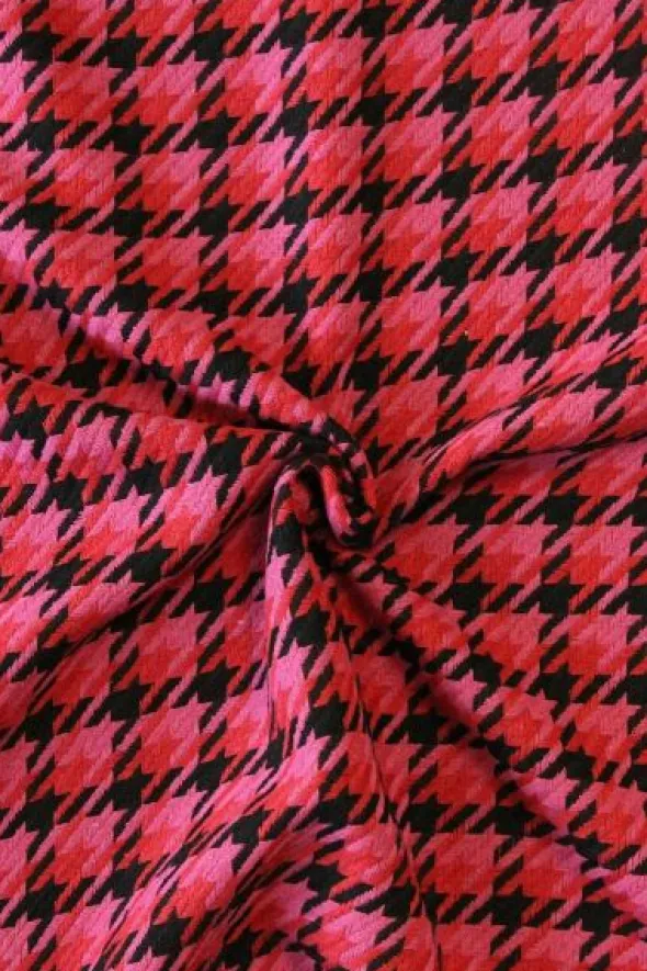 Bouclé - Pied de Cocq Rood/Fuchsia/Zwart