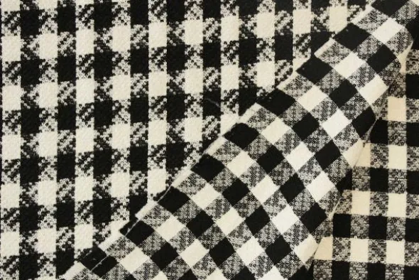 Bouclé - Pied de Coq Zwart/Wit