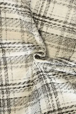 Bouclé - Ruiten Zwart/Wit/ Sparkle Transparant