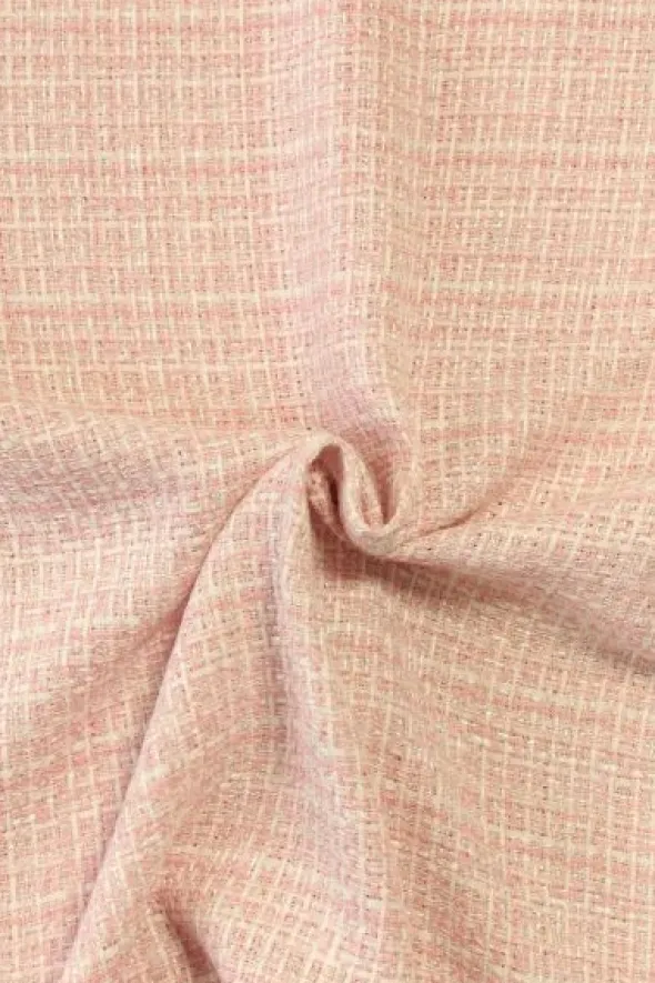 bouclé - Ruitje Licht Roze/Wit/Goud