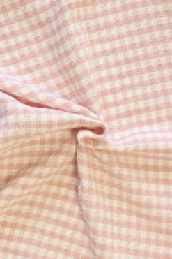 Bouclé - ruit Oud Roze/Wit