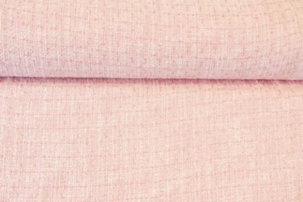 Bouclé - Ruit Zacht Roze/Wit/Fuchsia