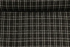 bouclé - Ruit Zwart/Wit/Transparant sparkle