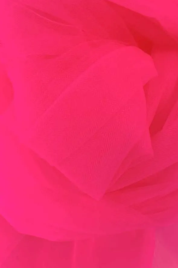 Brandvertragende Tule - 300cm - Neon Pink