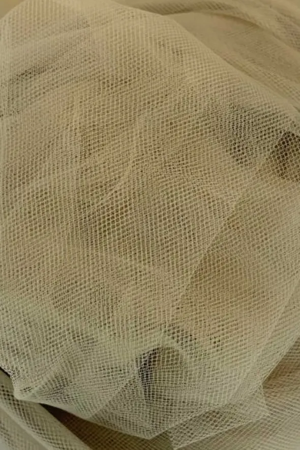 Brandvertragende Tule - 300cm - Taupe/Beige