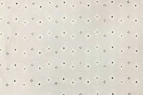 Broderie Katoen - Crosses and Squares White