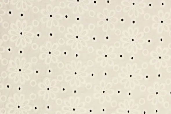 Broderie Katoen - Flowers of Summer - Off White
