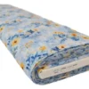 Broderie Katoen Print - Blue and Yellow Flowers on Blue
