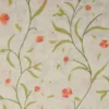 Broderie Katoen Print - Fuchsia/Orange Flowers on White