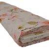 Broderie Katoen Print - Soft Coral Blossom on White
