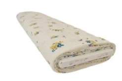 Broderie Katoen Print - Tiny Yellow Flowers on White