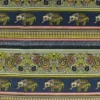 Canvas - Indian Elephant and Paisley on Navy