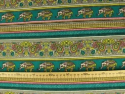 Canvas - Indian Elephant and Paisley on Turquoise