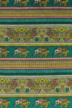 Canvas - Indian Elephant and Paisley on Turquoise