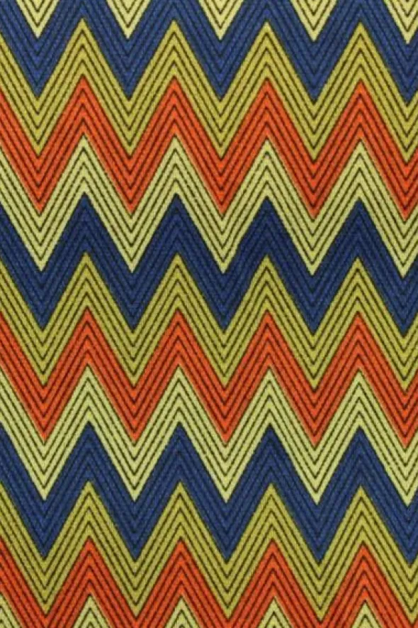 Canvas - Zigzag Coral/Blue/Beige