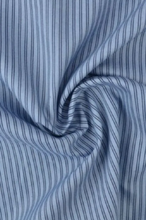 Chambray - Fine Black Lines on Vintage Blue