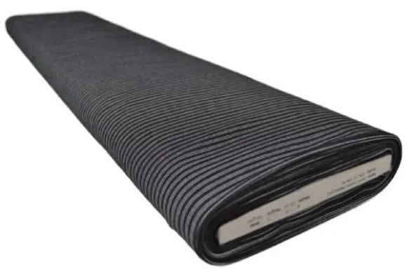 Chambray - Fine White Lines on Black