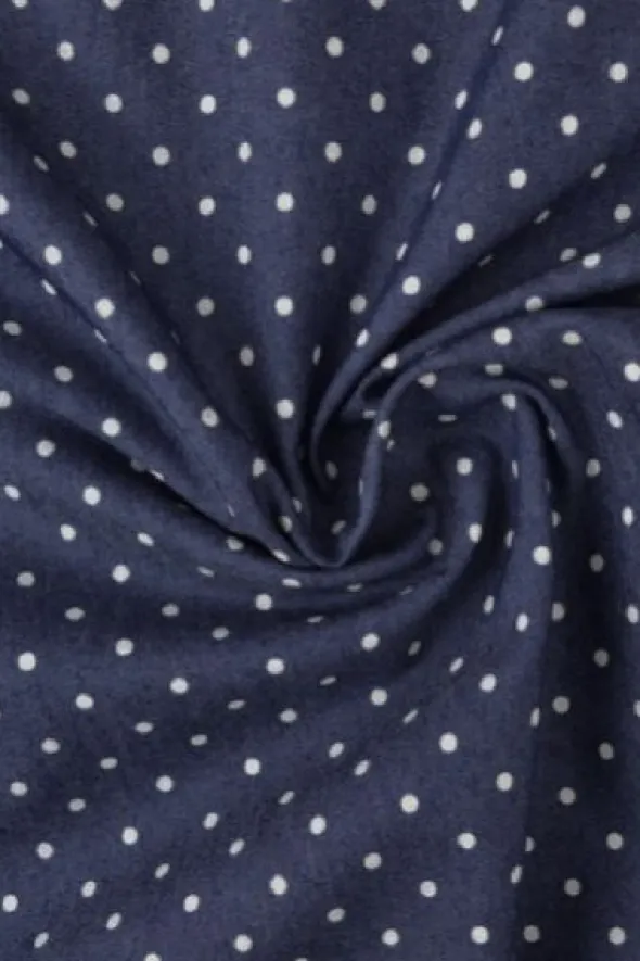 Chambray - Tiny White Dots on Dark Blue