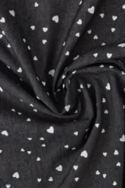 Chambray - Tiny White Hearts on Black