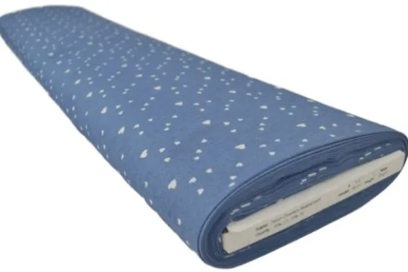 Chambray - Tiny White Hearts on Classy Blue
