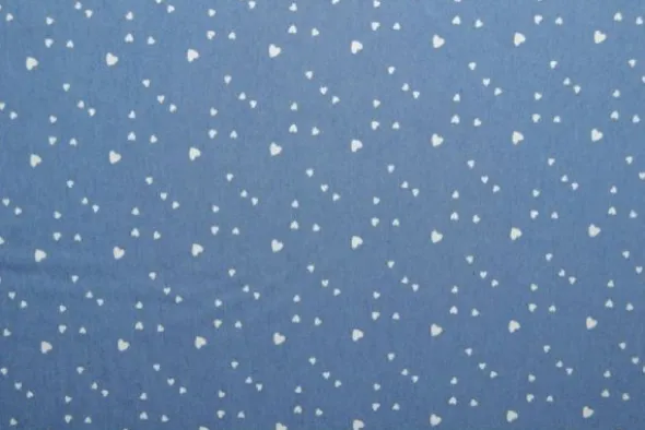 Chambray - Tiny White Hearts on Classy Blue
