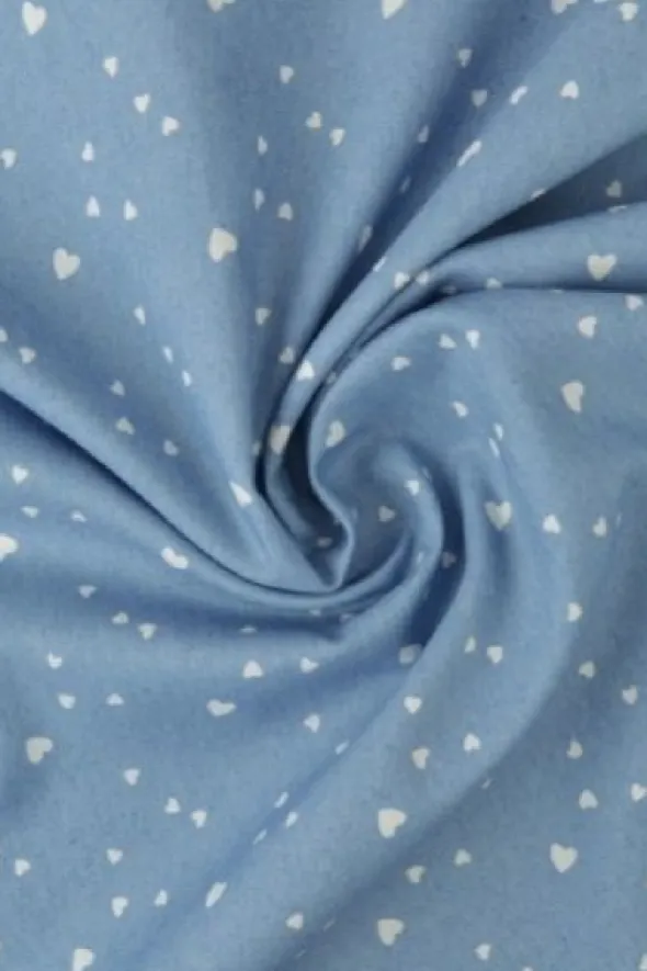 Chambray - Tiny White Hearts on Vintage Blue