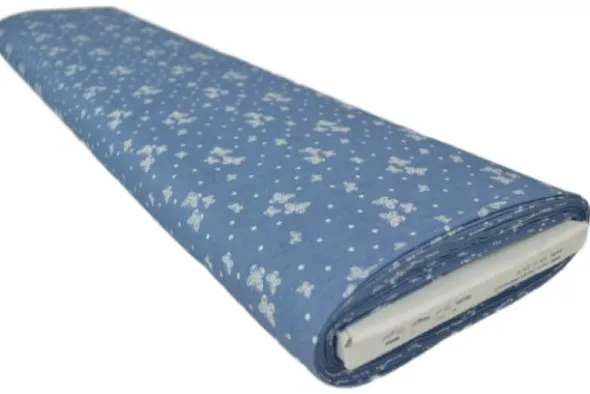 Chambray - White Butterflies and Dots on Classy Blue