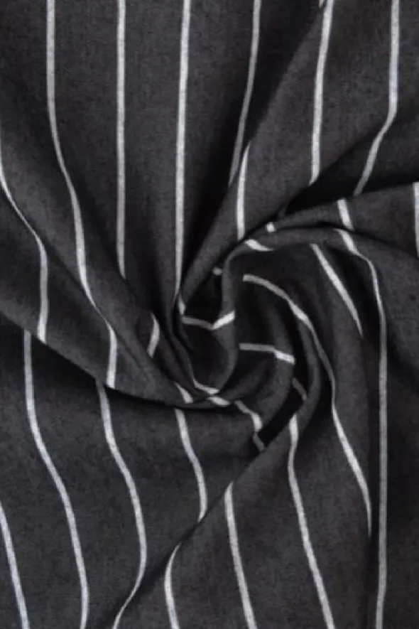 Chambray - White Stripes on Black
