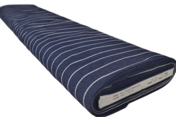 Chambray - White Stripes on Dark Blue