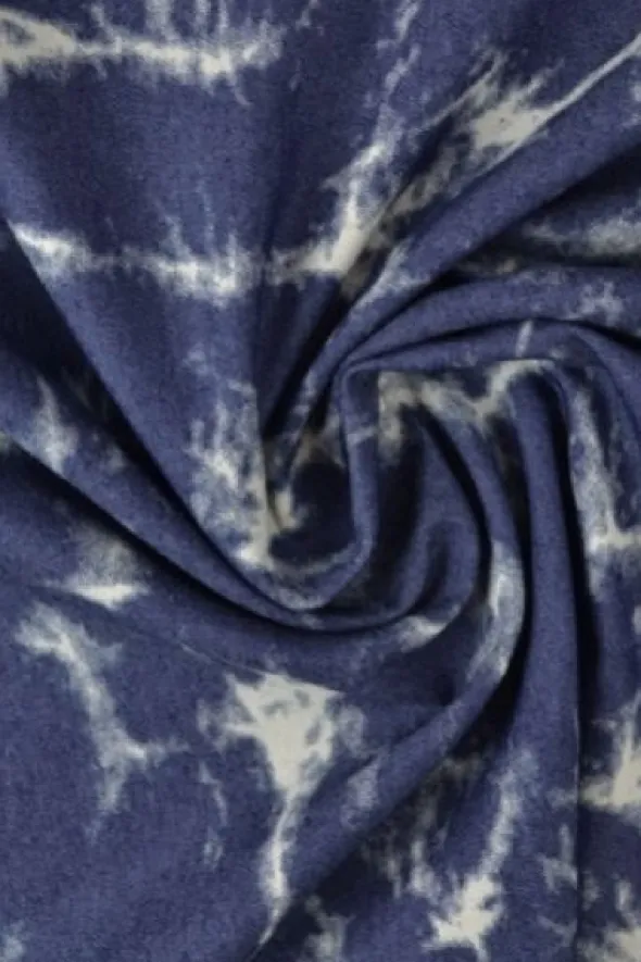 Chambray - White Tie Dye on Dark Blue